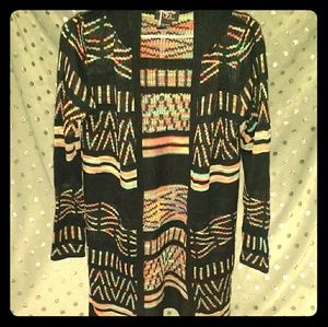 Hooded sweater cardigan